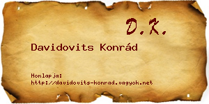 Davidovits Konrád névjegykártya