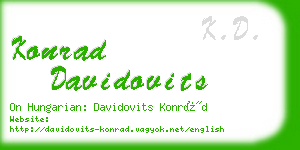 konrad davidovits business card